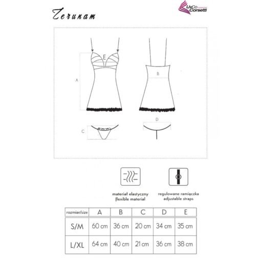 LIVCO CORSETTI FASHION - SET ZERUNAM BABYDOLL + PERIZOMA NERO - immagine 5