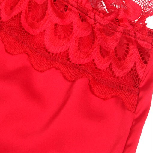 SUBBLIME - BABYDOLL IN RASO CON PIZZO ROSSO L/XL - immagine 7