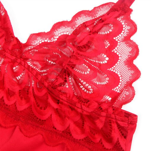 SUBBLIME - BABYDOLL IN RASO CON PIZZO ROSSO L/XL - immagine 8