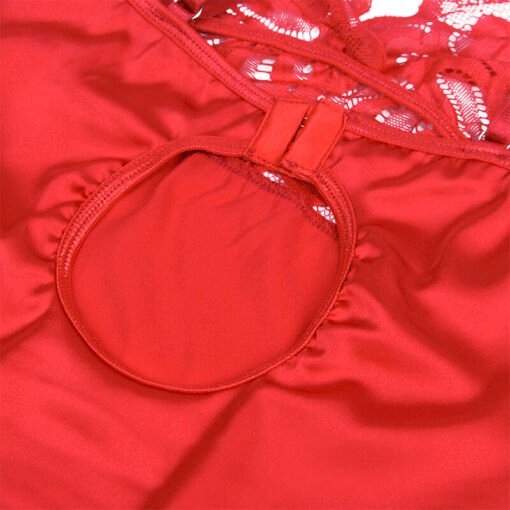 SUBBLIME - BABYDOLL IN RASO CON PIZZO ROSSO L/XL - immagine 12