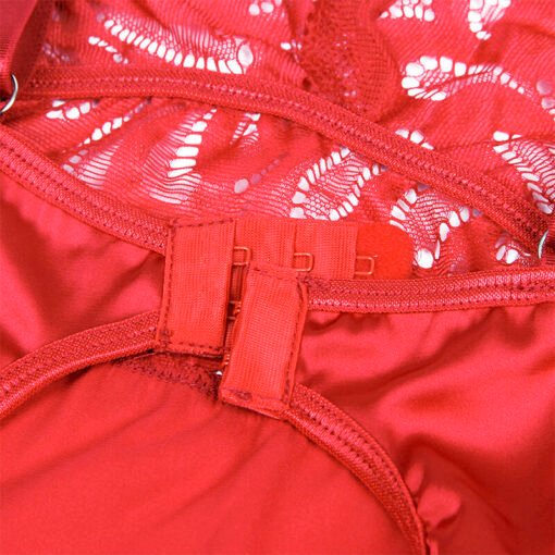 SUBBLIME - BABYDOLL IN RASO CON PIZZO ROSSO L/XL - immagine 11