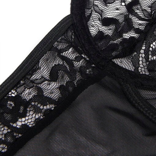 SUBBLIME - ORSACCHIOTTO CON GIARRETTIERA CON DETTAGLIO IN PIZZO E STRISCE NERO L/XL - immagine 8