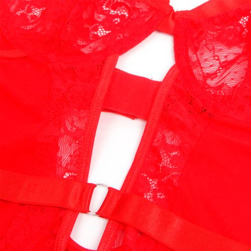 SUBBLIME - ORSACCHIOTTO CON GIARRETTIERA CON DETTAGLIO IN PIZZO E STRISCE ROSSE L/XL - immagine 7