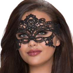 QUEEN LINGERIE - BREITE SCHWARZE SPITZENMASKE