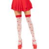 LEG AVENUE - CALZINI A FUNGO ROSSO/BIANCO