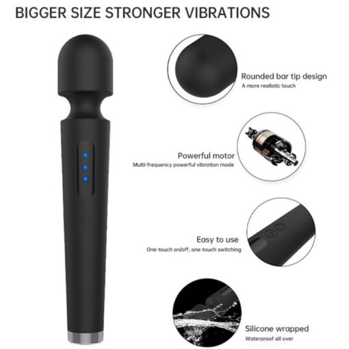 ARMONY - X POWER MASSAGGIATORE E VIBRATORE GRANDE 7 VIBRAZIONI NERO - immagine 4