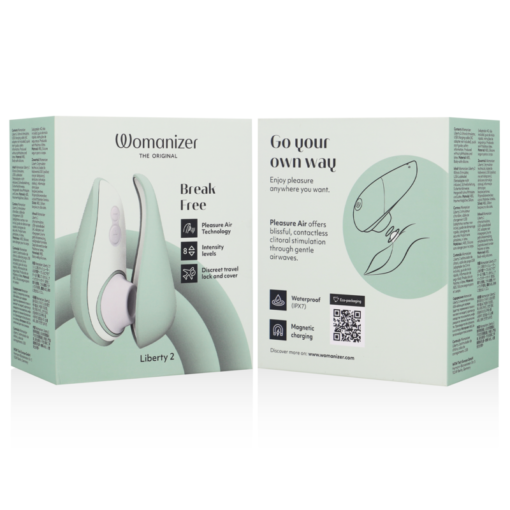 WOMANIZER - LIBERTY 2 STIMOLATORE CLITORIDEO E ONDE STIMOLANTI VERDE CHIARO - immagine 7