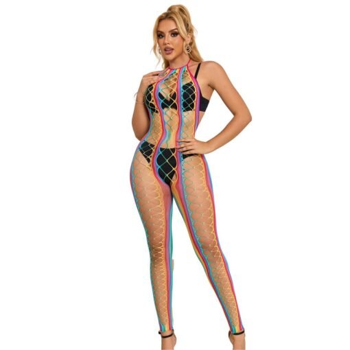 SUBBLIME - 952358 VESTITO A RETE CON COLLO ALTO ARCOBALENO TAGLIA UNICA - immagine 4