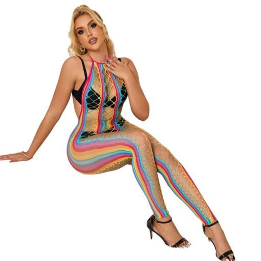 SUBBLIME - 952358 VESTITO A RETE CON COLLO ALTO ARCOBALENO TAGLIA UNICA - immagine 5