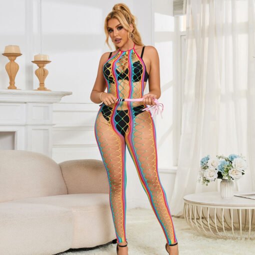 SUBBLIME - 952358 VESTITO A RETE CON COLLO ALTO ARCOBALENO TAGLIA UNICA - immagine 8