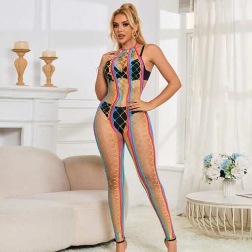 SUBBLIME - 952358 VESTITO A RETE CON COLLO ALTO ARCOBALENO TAGLIA UNICA - immagine 10