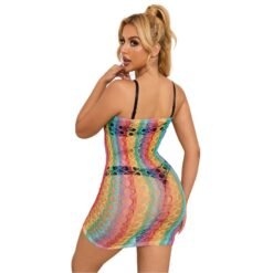 Alternative view of SUBBLIME - 952365 VESTITO A RETE CON SPALLE NUDE ARCOBALENO TAGLIA UNICA
