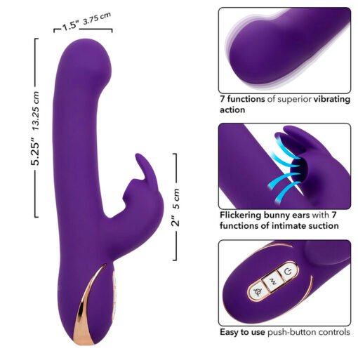 CALEXOTICS - JACK RABBIT VIBRATORE E STIMOLATORE 7 LIVELLI DI VIBRAZIONE E ONDE STIMOLANTI BLU - immagine 8