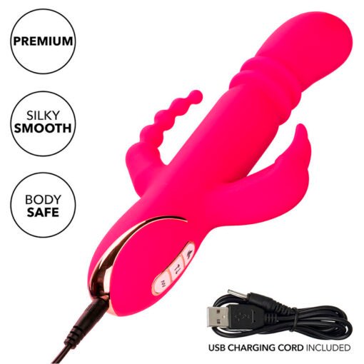 CALEXOTICS - JACK FANTASY VIBRATORE TRIPLO RISCALDATO ROSA CONIGLIO - immagine 8