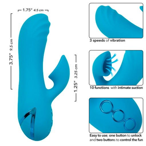 CALEXOTICS - SUNSET BEACH SEDUCER VIBRATORE E STIMOLATORE 10 FUNZIONI BLU - immagine 9