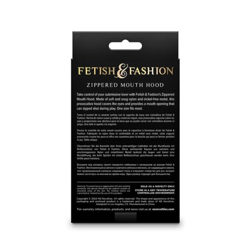 NS NOVELTIES - FETISH & FASHION CAPPUCCIO BOCCA CHIUSA CON CERNIERA NYLON BIANCO - immagine 3