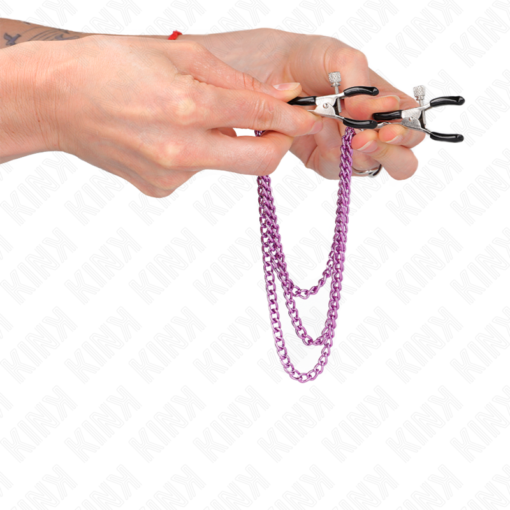 KINK - PINZE PER CAPEzzoli CON 3 CATENE VIOLA 20/23/28 CM - immagine 4