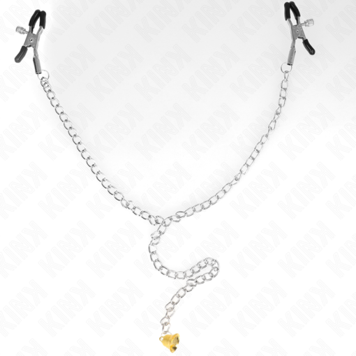 KINK - PINZE PER CAPEZZOLI A CATENA CON PENDENTE IN CORNO 30 CM - immagine 4