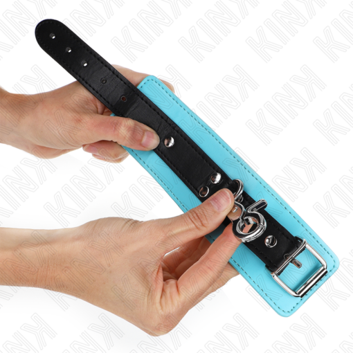 KINK - RESISTENZA DA POLSO PREMIUM CON SERRATURA NERO / BLU REGOLABILE 21-28 CM X 5,5 CM - immagine 2