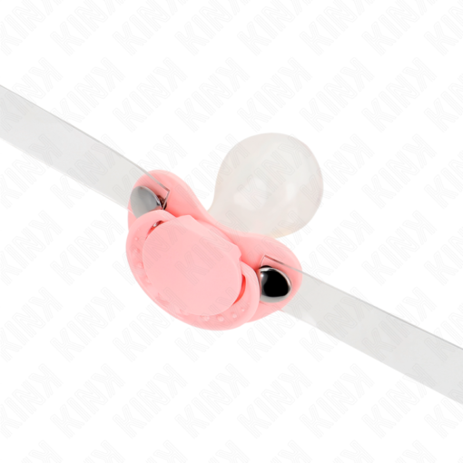 KINK - BAVAGLIO A FORMA DI CIUCCIO ROSA 5.5 x 4 CM REGOLABILE 43-60 CM - immagine 4