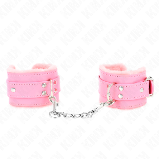 KINK - RESISTENZA DA POLSO IMBOTTITA IN PELLICCIA ROSA CON CINTURA ROSA REGOLABILE 17-29 CM X 6 CM - immagine 2