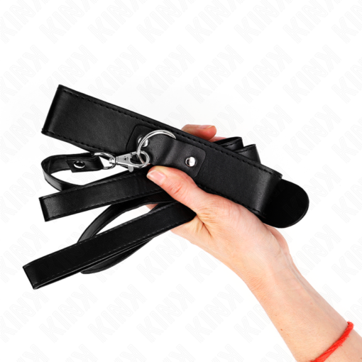 KINK - COLLANA CON CINTURA 116 CM NERO CINTURINO REGOLABILE 32-50 CM X 8 CM - immagine 3