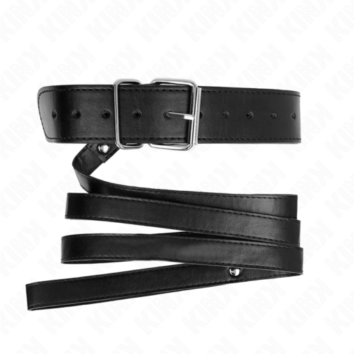 KINK - COLLANA CON CINTURA 116 CM NERO CINTURINO REGOLABILE 32-50 CM X 8 CM - immagine 4