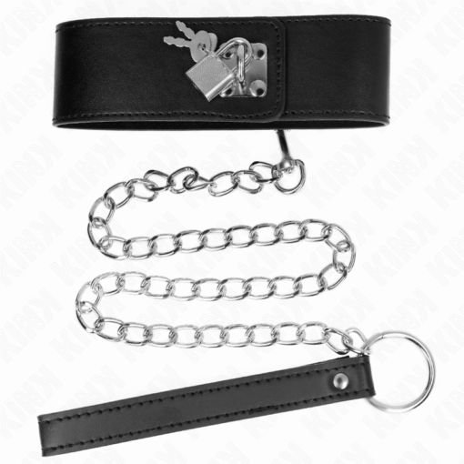 KINK - COLLANA CON CINTURA 65 CM CON CINTURINO LARGO NERO REGOLABILE 33,5-41 CM X 5 CM - immagine 4
