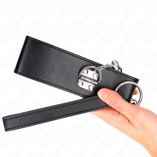 KINK - COLLANA CON CINTURA 65 CM CON CINTURINO LARGO NERO REGOLABILE 33,5-41 CM X 5 CM - immagine 5