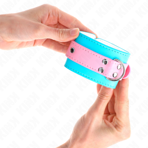 KINK - GRAZIOSI POGGIPOLSI BLU/ROSA REGOLABILI 16-28 CM X 5 CM - immagine 3