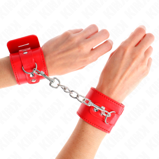 KINK - RESISTENZA DA POLSO CON CHIUSURA A LUCCHETTO ROSSO REGOLABILE 16-23 CM X 5,5 CM - immagine 4