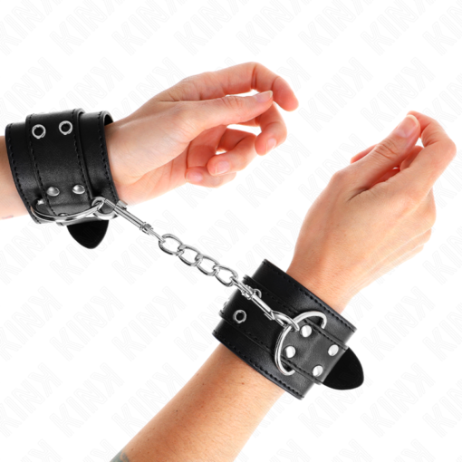 KINK - REGTINO DA POLSO DOPPIA FIBBIA NERO REGOLABILE 19-26 CM - immagine 4