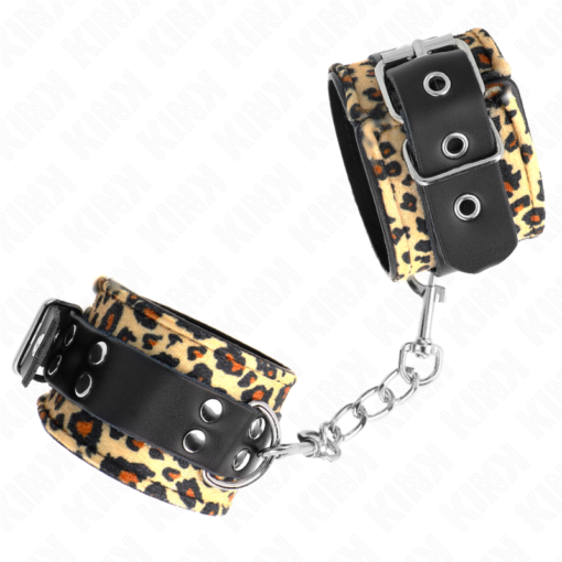 KINK - POGGIAPOLSO IN VERA PELLE LEOPARDATA REGOLABILE 18-29 CM X 5,5 CM - immagine 2
