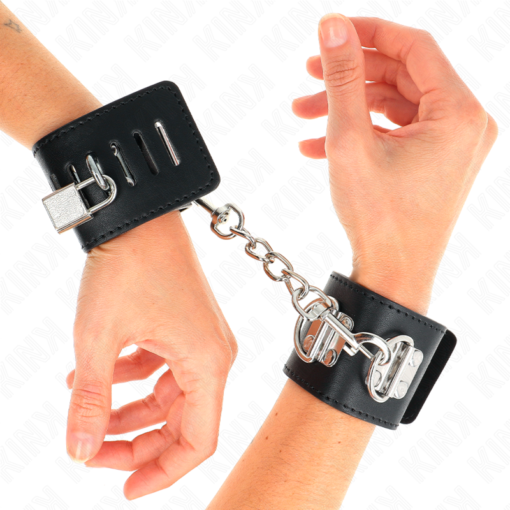 KINK - RESISTENZA DA POLSO MULTIPOSIZIONE CON CHIUSURA A LUCCHETTO NERA REGOLABILE 16-23 CM X 5,5 CM - immagine 4