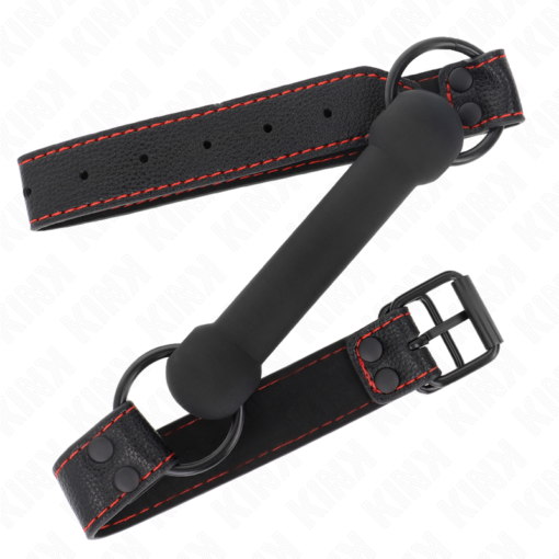 KINK - BONE GAG CON CINTURINO IN SIMILPELLE NERO REGOLABILE 41-57 CM - immagine 2