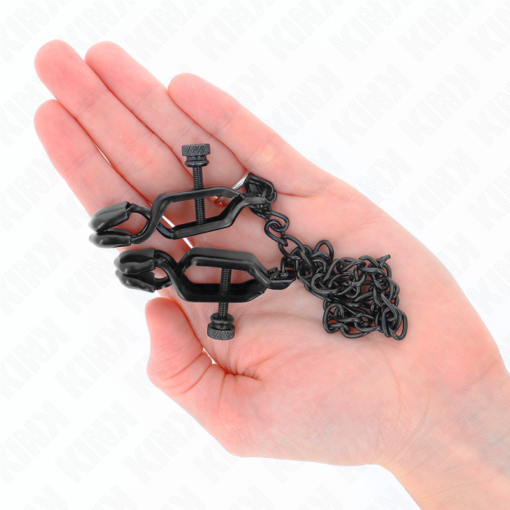KINK - MORSETTI PER CAPEZZOLI A CATENA PIATTA NERA 30 CM - immagine 4