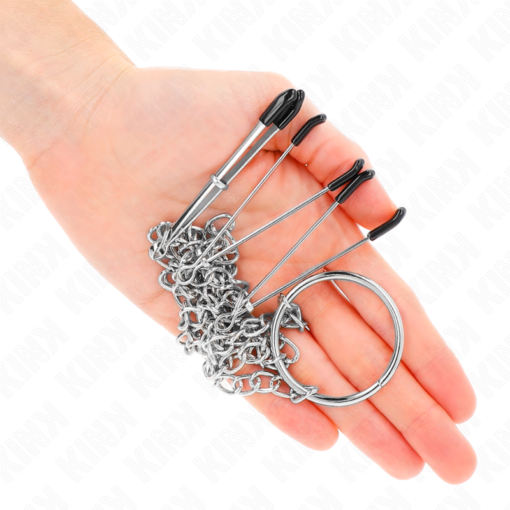 KINK - PINZE PER CAPEZZOLI TRIPLI E CLIT CON CATENA MODELLO 1 - immagine 3