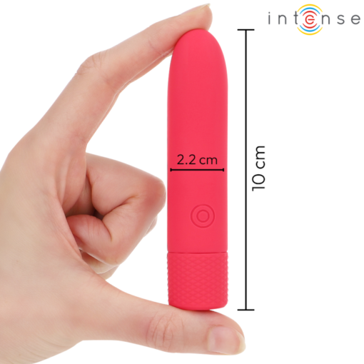 INTENSE - SYMONE PROIETTILE VIBRANTE RICARICABILE USB 8 VIBRAZIONI ROSSO 10 X 2,2 CM - immagine 4