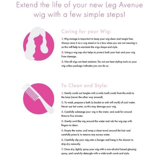 LEG AVENUE - PARRUCCA LUNGA LISCIA FRANGIA ROSA - immagine 2