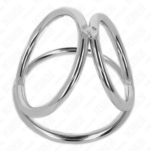 KINK - ANELLO PER PENE IN METALLO CROMATO TRIPLO DA 3,8 CM A 5 CM MODELLO 2 - immagine 5