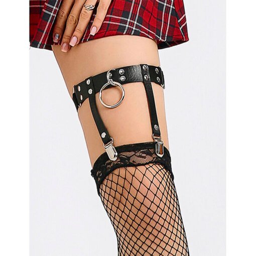 SUBBLIME - 953744 GIARRETRELLA PUNK IN PELLE REGOLABILE NERA TAGLIA UNICA - immagine 10