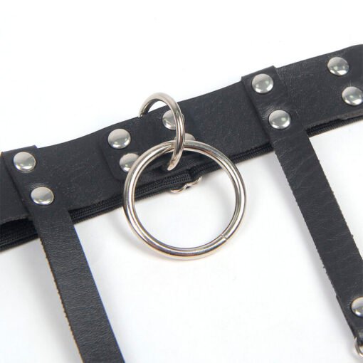 SUBBLIME - 953744 GIARRETRELLA PUNK IN PELLE REGOLABILE NERA TAGLIA UNICA - immagine 7
