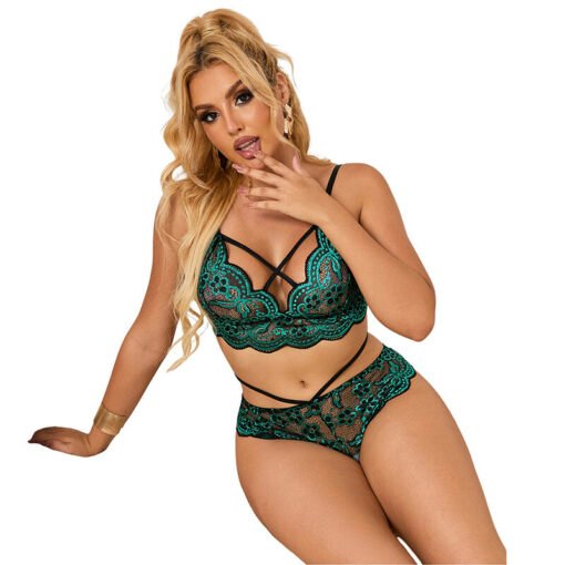 SUBBLIME - 954086 REGGISENO + SLIP PIZZO VERDE S/M - immagine 3