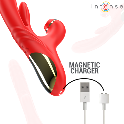 INTENSE - KAROL VIBRATORE MULTIFUNZIONE SPINTA & STIMOLAZIONE & ONDE STIMOLANTI ROSSO - immagine 6