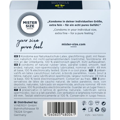 MISTER SIZE - PRESERVATIVO TAGLIA S 49 MM (3 UNITÀ) - immagine 3