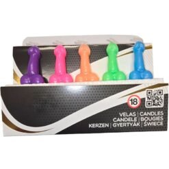 DIABLO PICANTE - SCATOLA DA 5 CANDELE A FORMA DI PENE IN DIVERSI COLORI