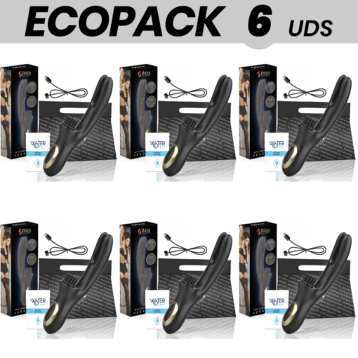 ECOPACK 6 EINHEITEN - IBIZA DOPPELVIBRATOR ZWICKEN SCHAWARZ