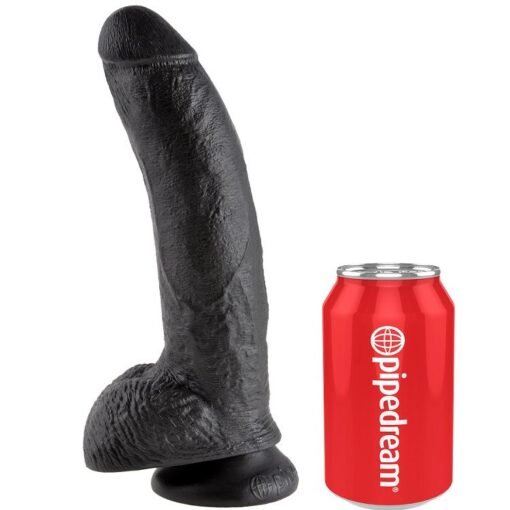 KING COCK - 9 DILDO SCHWARZ MIT EIER 22.9 CM - immagine 3