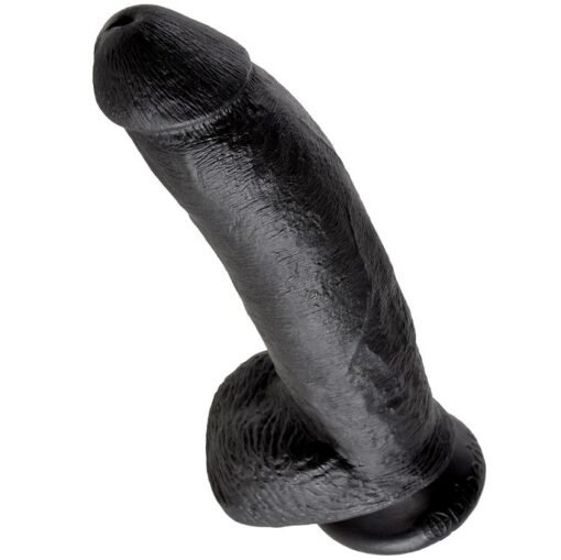 KING COCK - 9 DILDO SCHWARZ MIT EIER 22.9 CM - immagine 4