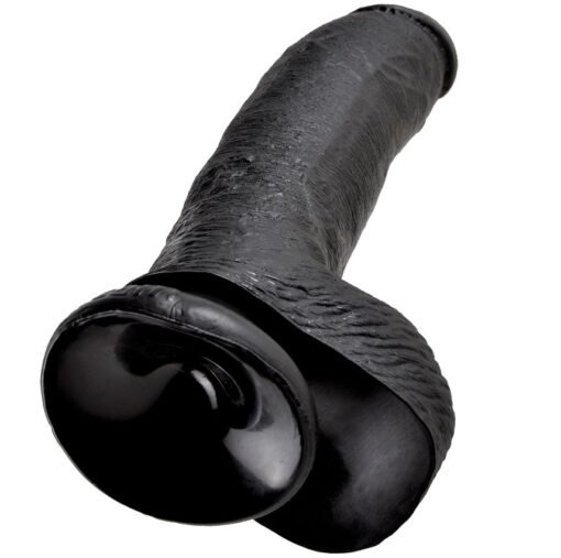 KING COCK - 9 DILDO SCHWARZ MIT EIER 22.9 CM - immagine 5